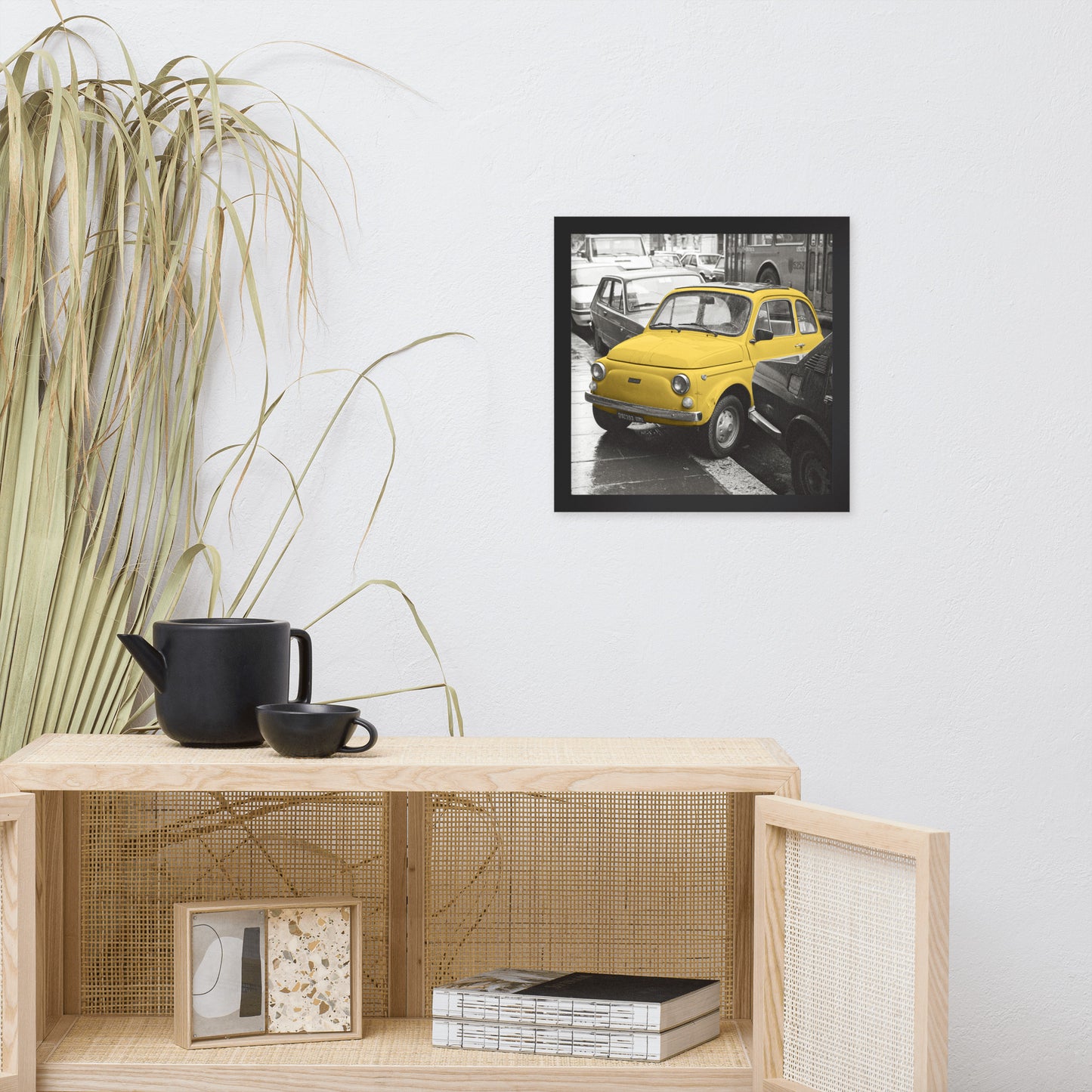 RF Framed photo paper poster “Cinquecento yellow”