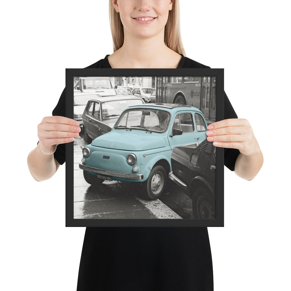 RF Framed photo paper poster “Cinquecento blue”