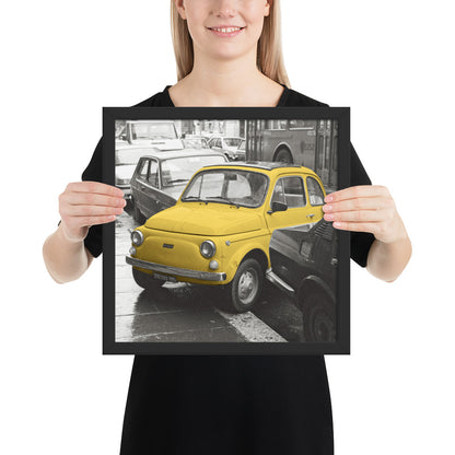 RF Framed photo paper poster “Cinquecento yellow”