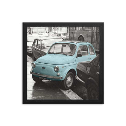 RF Framed photo paper poster “Cinquecento blue”