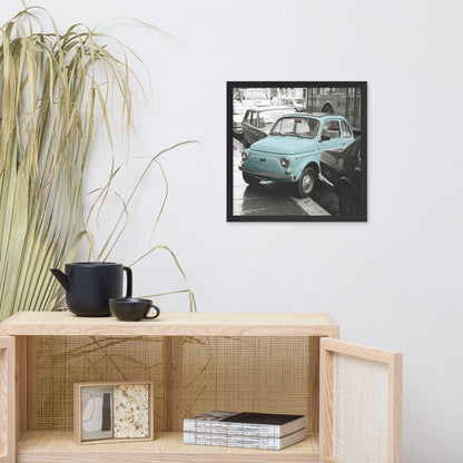 RF Framed photo paper poster “Cinquecento blue”