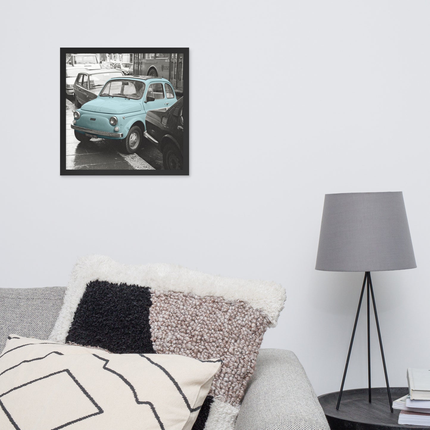 RF Framed photo paper poster “Cinquecento blue”