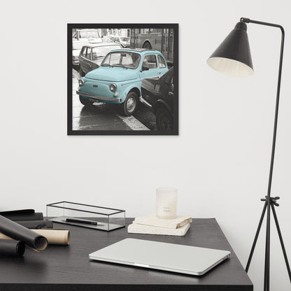 RF Framed photo paper poster “Cinquecento blue”