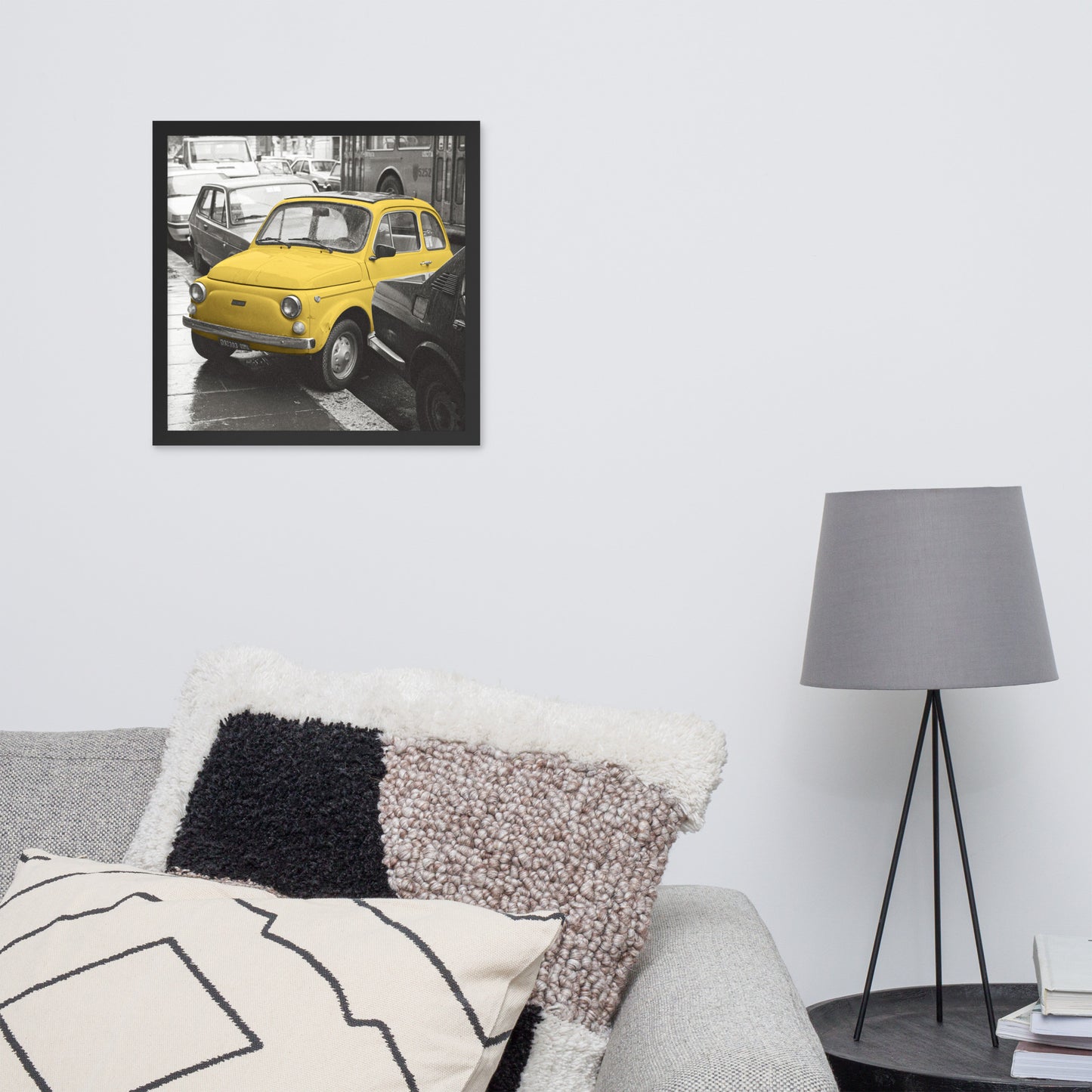 RF Framed photo paper poster “Cinquecento yellow”