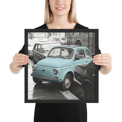 RF Framed photo paper poster “Cinquecento blue”