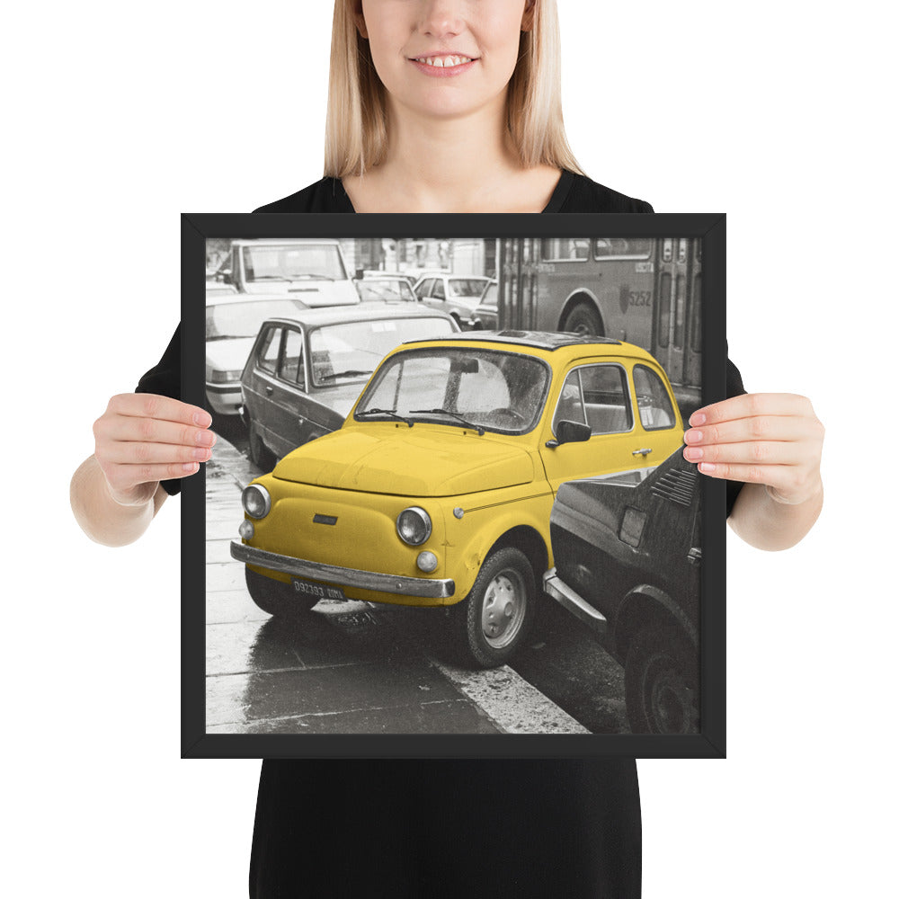 RF Framed photo paper poster “Cinquecento yellow”