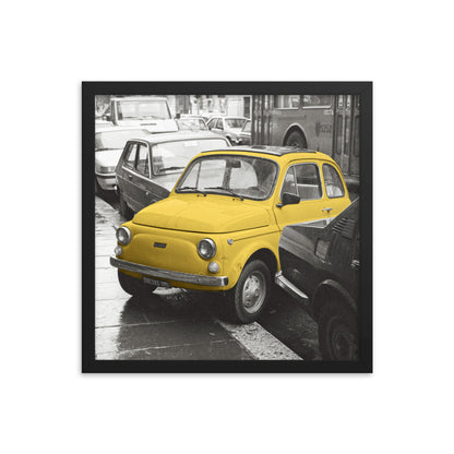 RF Framed photo paper poster “Cinquecento yellow”