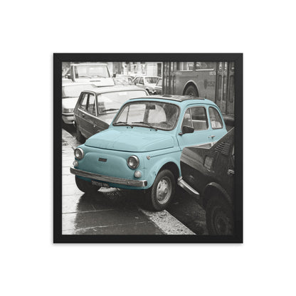 RF Framed photo paper poster “Cinquecento blue”