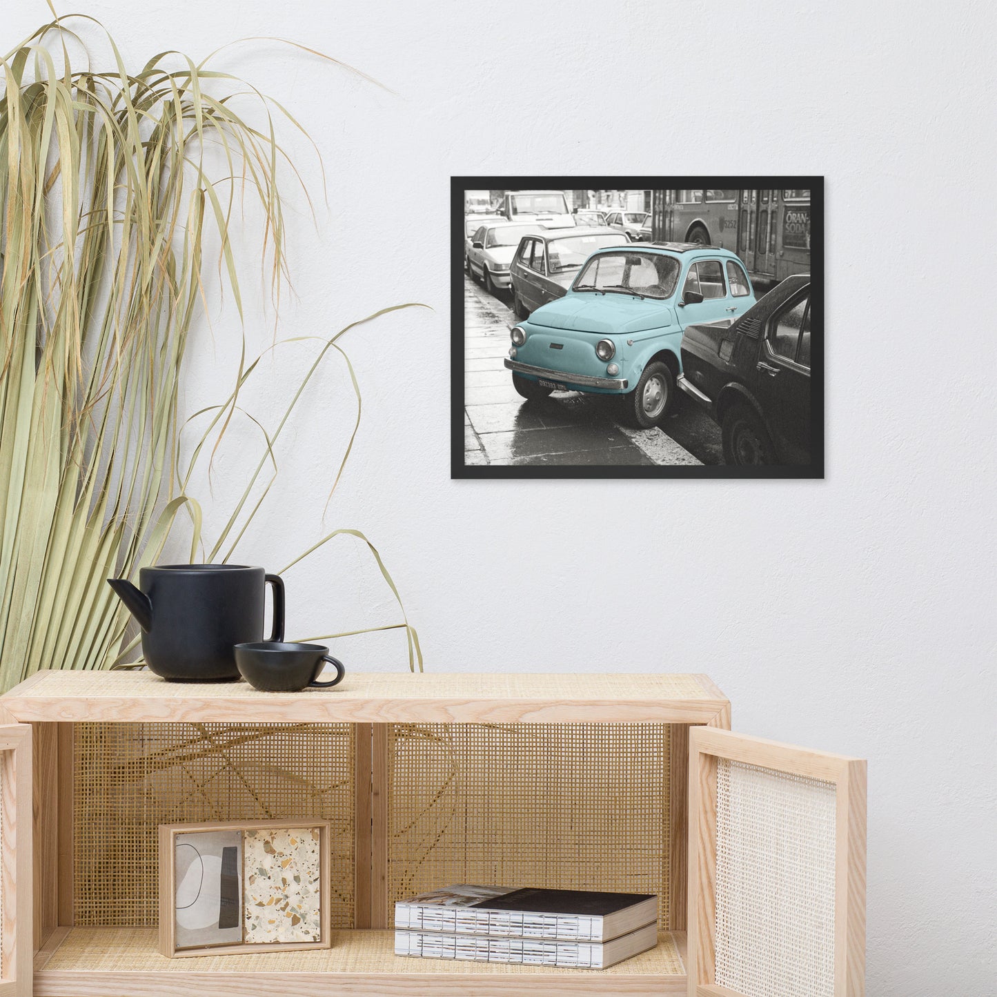 RF Framed photo paper poster “Cinquecento blue”