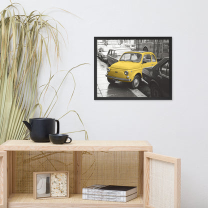 RF Framed photo paper poster “Cinquecento yellow”