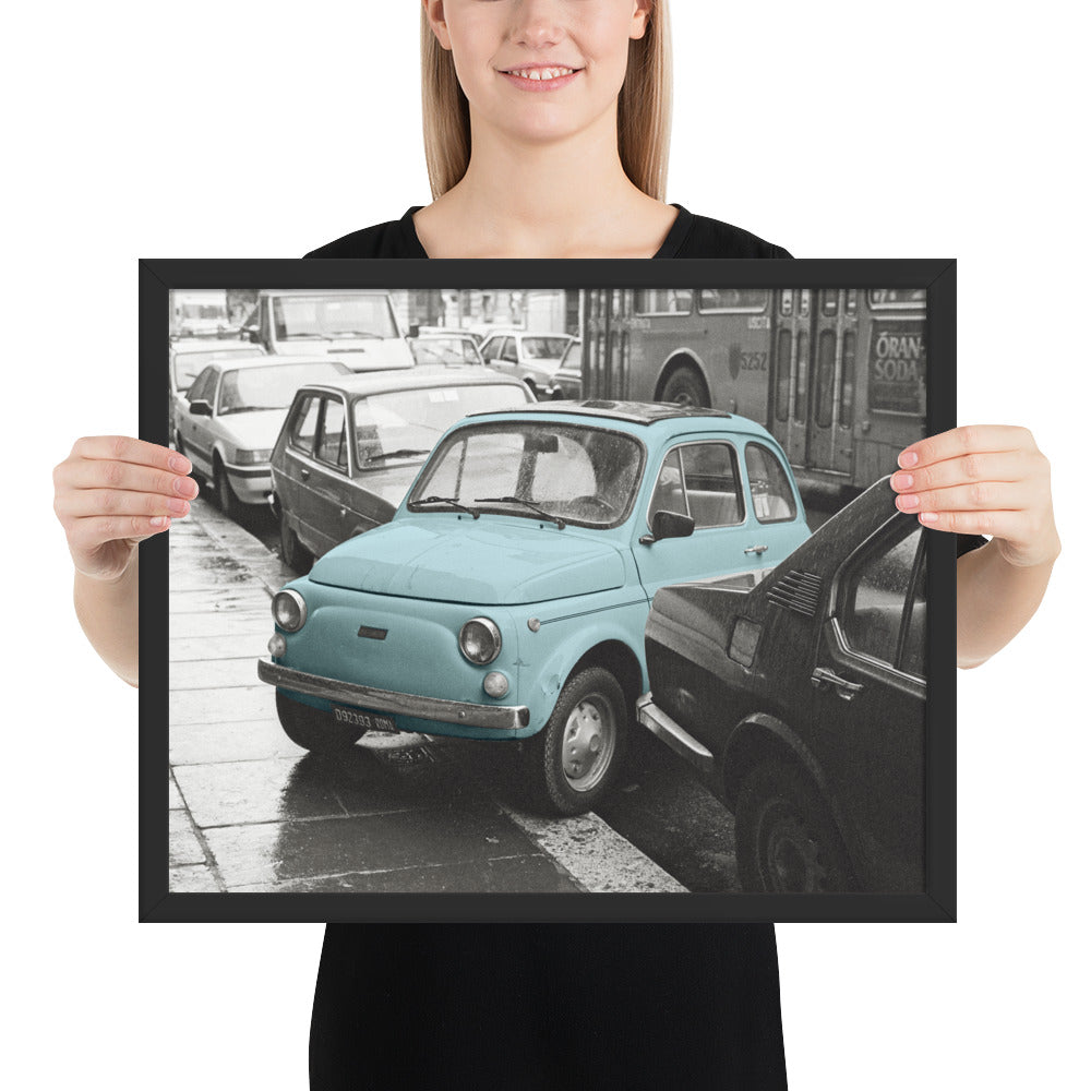 RF Framed photo paper poster “Cinquecento blue”