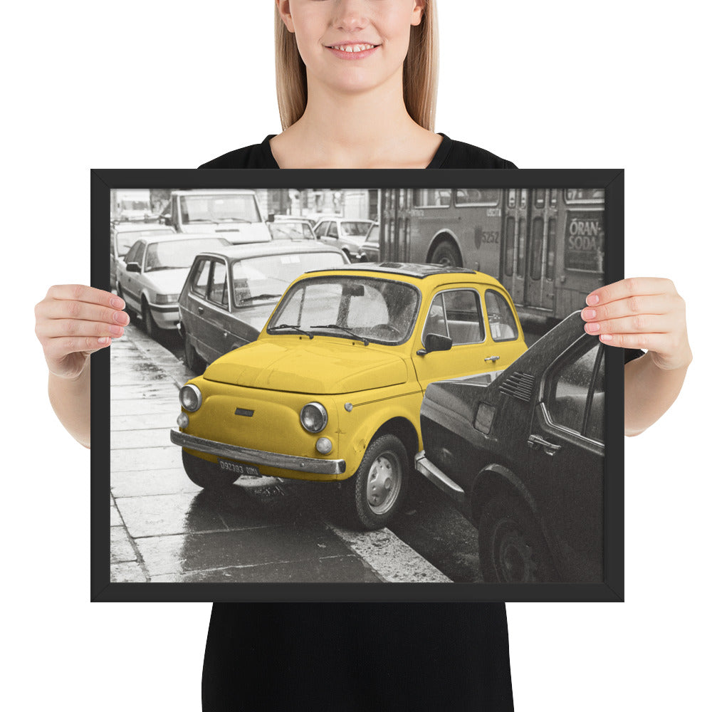 RF Framed photo paper poster “Cinquecento yellow”