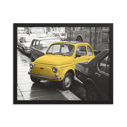 RF Framed photo paper poster “Cinquecento yellow”