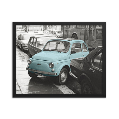 RF Framed photo paper poster “Cinquecento blue”