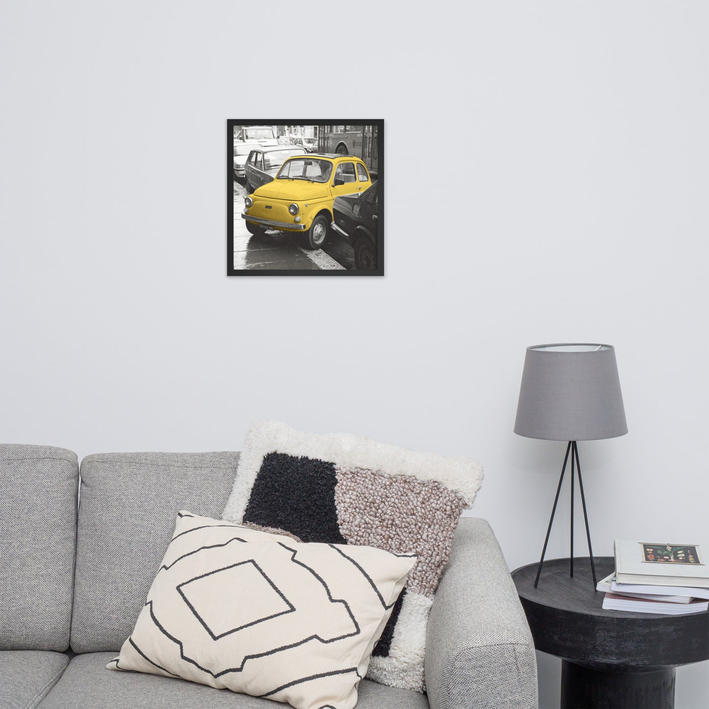 RF Framed photo paper poster “Cinquecento yellow”