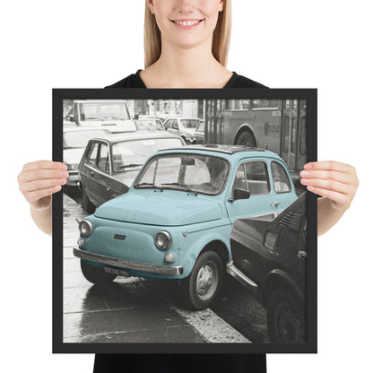 RF Framed photo paper poster “Cinquecento blue”