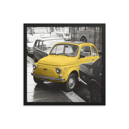 RF Framed photo paper poster “Cinquecento yellow”