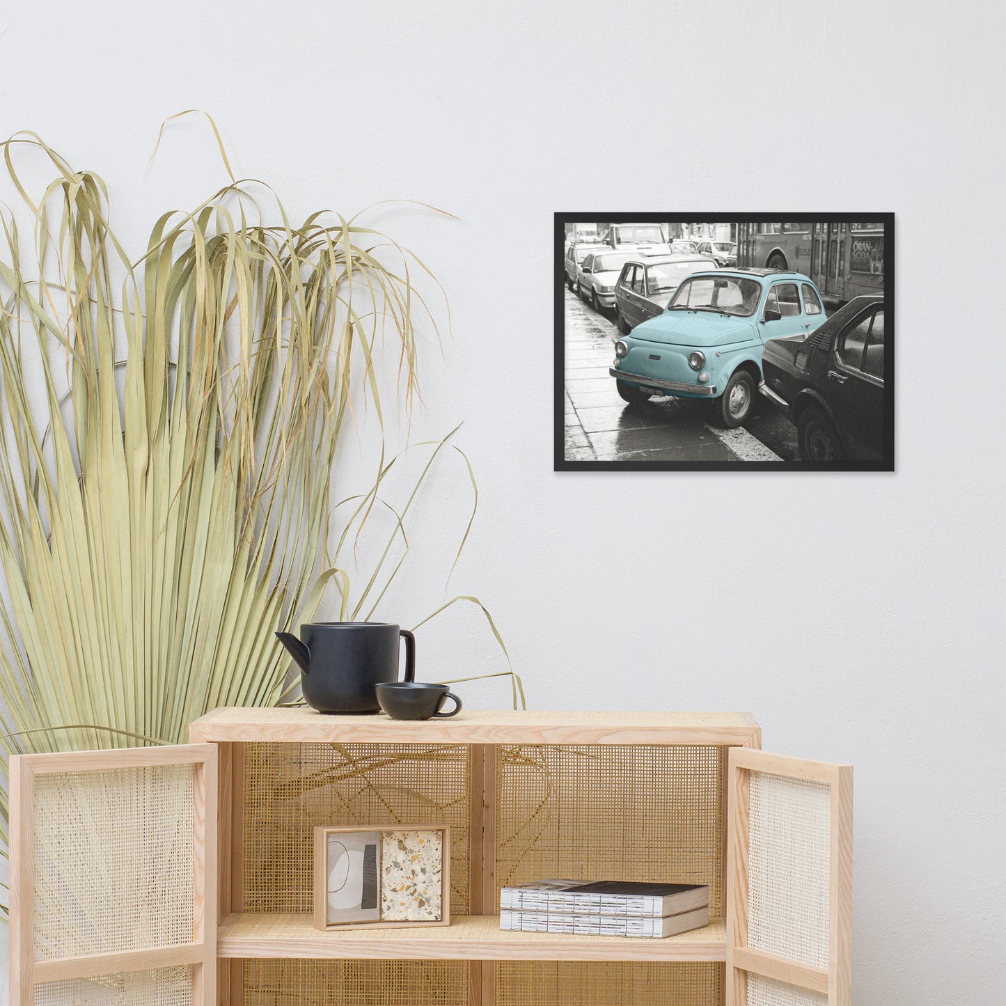 RF Framed photo paper poster “Cinquecento blue”