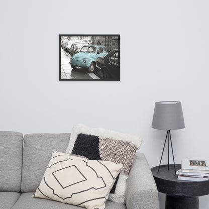 RF Framed photo paper poster “Cinquecento blue”