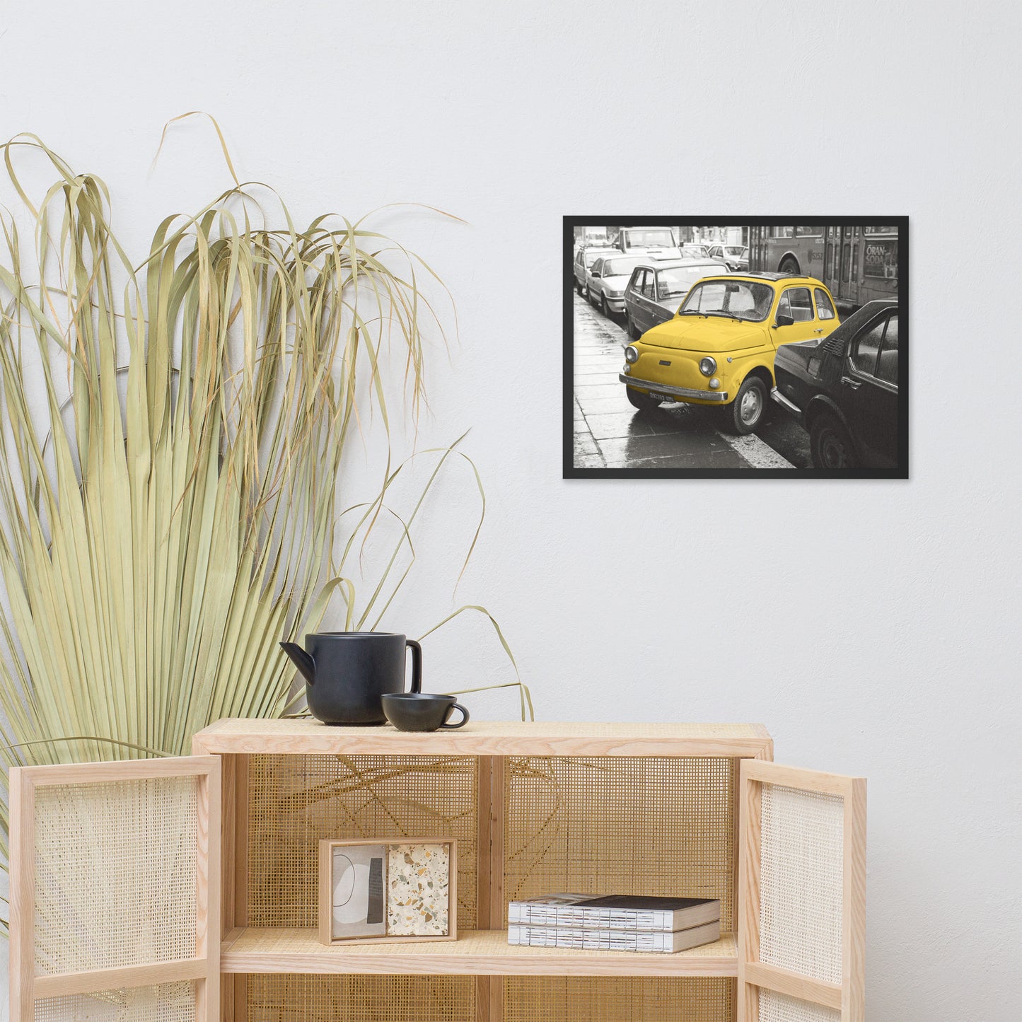 RF Framed photo paper poster “Cinquecento yellow”