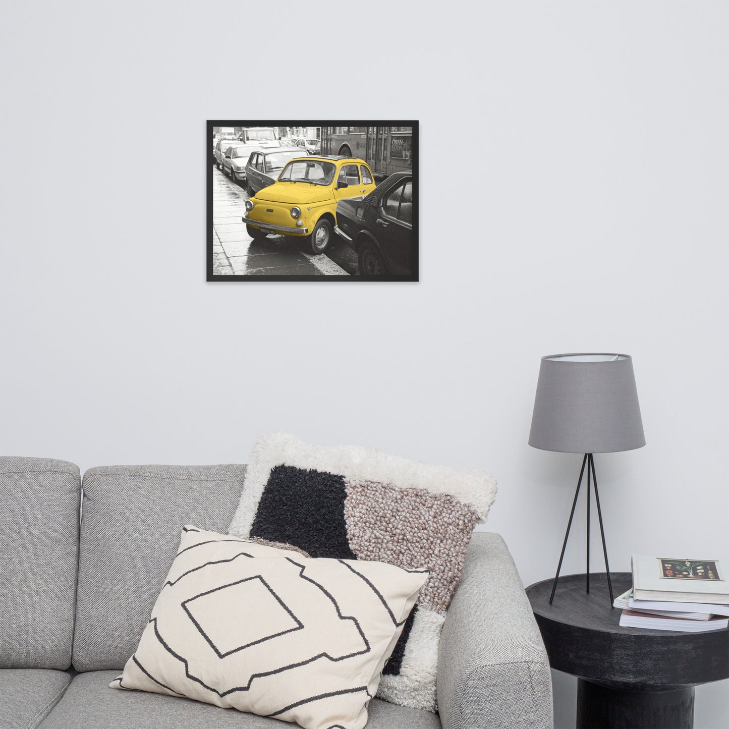 RF Framed photo paper poster “Cinquecento yellow”