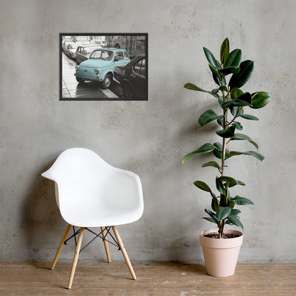 RF Framed photo paper poster “Cinquecento blue”