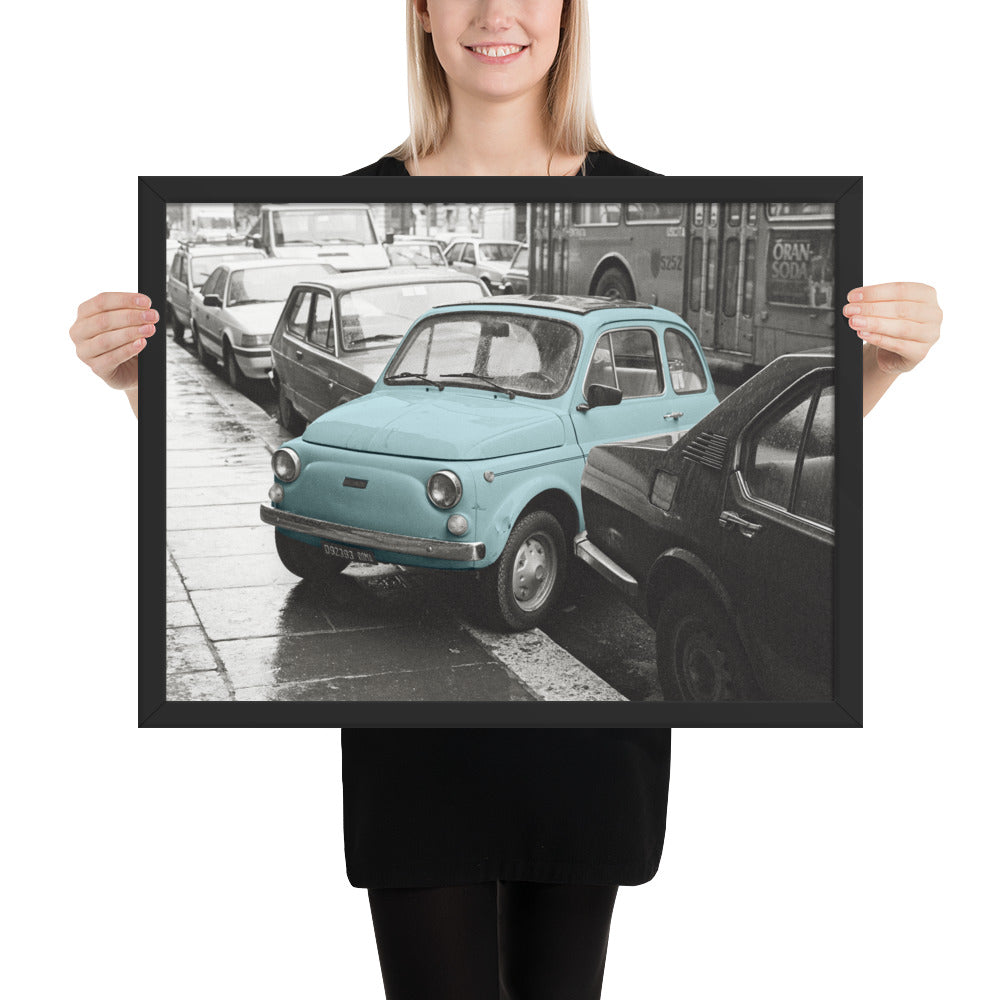 RF Framed photo paper poster “Cinquecento blue”