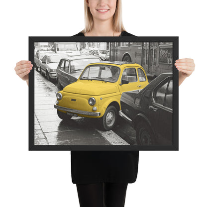 RF Framed photo paper poster “Cinquecento yellow”