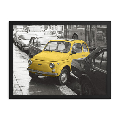 RF Framed photo paper poster “Cinquecento yellow”