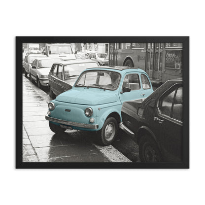 RF Framed photo paper poster “Cinquecento blue”