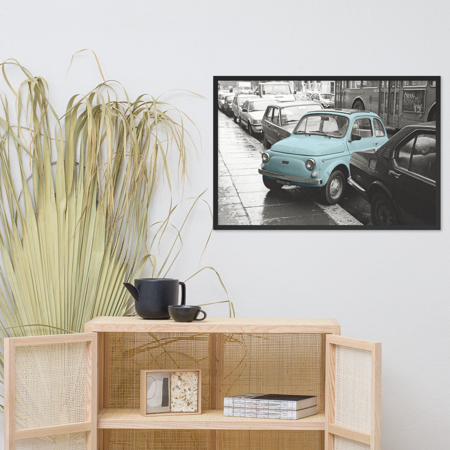 RF Framed photo paper poster “Cinquecento blue”