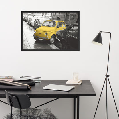 RF Framed photo paper poster “Cinquecento yellow”