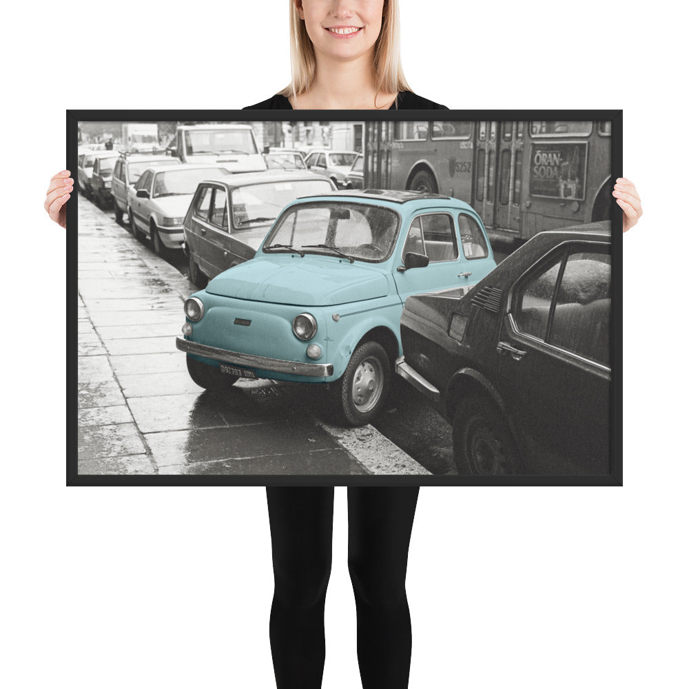 RF Framed photo paper poster “Cinquecento blue”