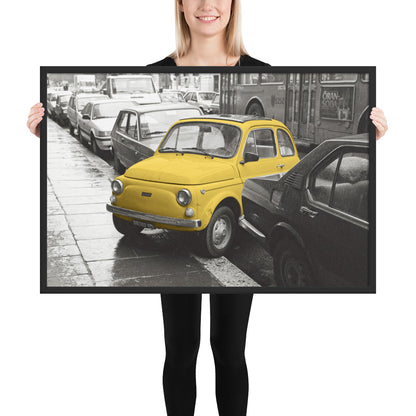 RF Framed photo paper poster “Cinquecento yellow”