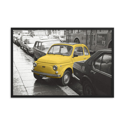 RF Framed photo paper poster “Cinquecento yellow”