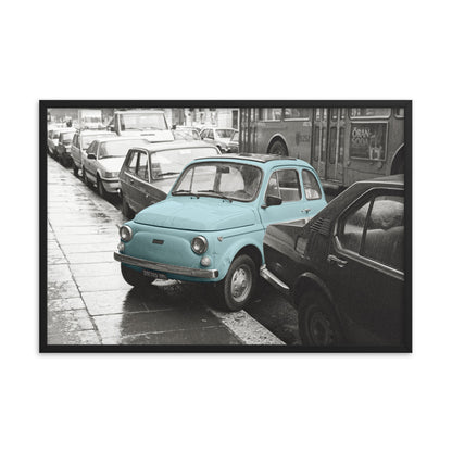 RF Framed photo paper poster “Cinquecento blue”