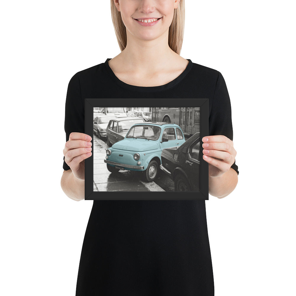 RF Framed photo paper poster “Cinquecento blue”