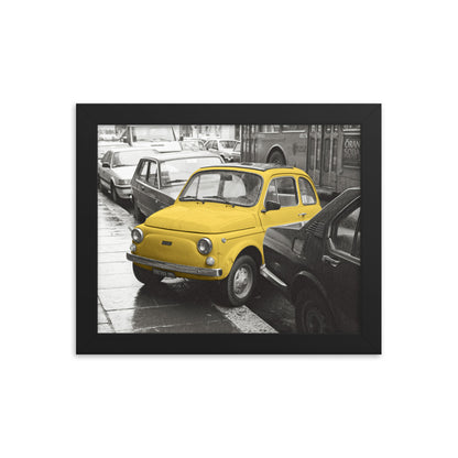 RF Framed photo paper poster “Cinquecento yellow”