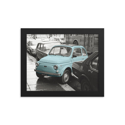 RF Framed photo paper poster “Cinquecento blue”