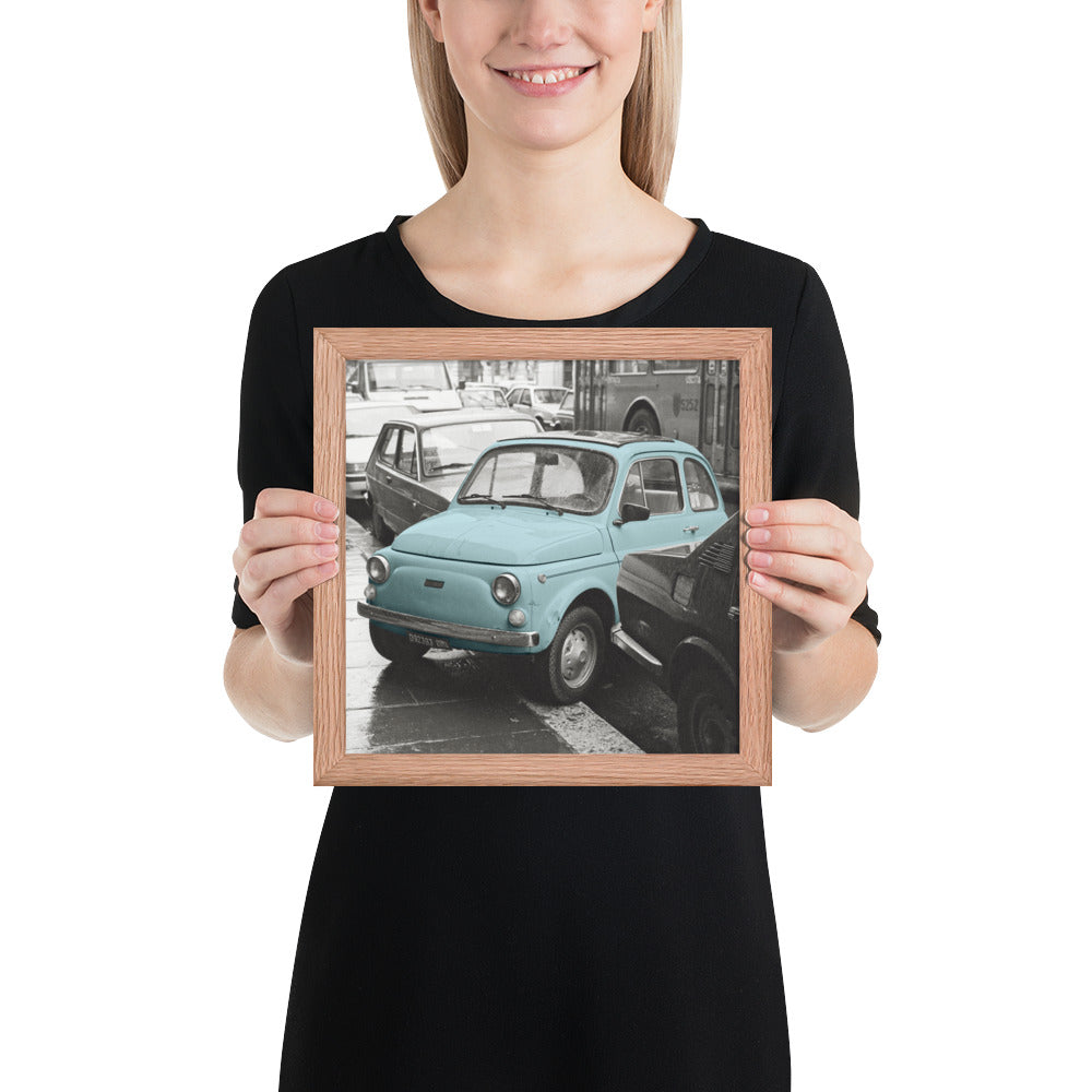 RF Framed photo paper poster “Cinquecento blue”