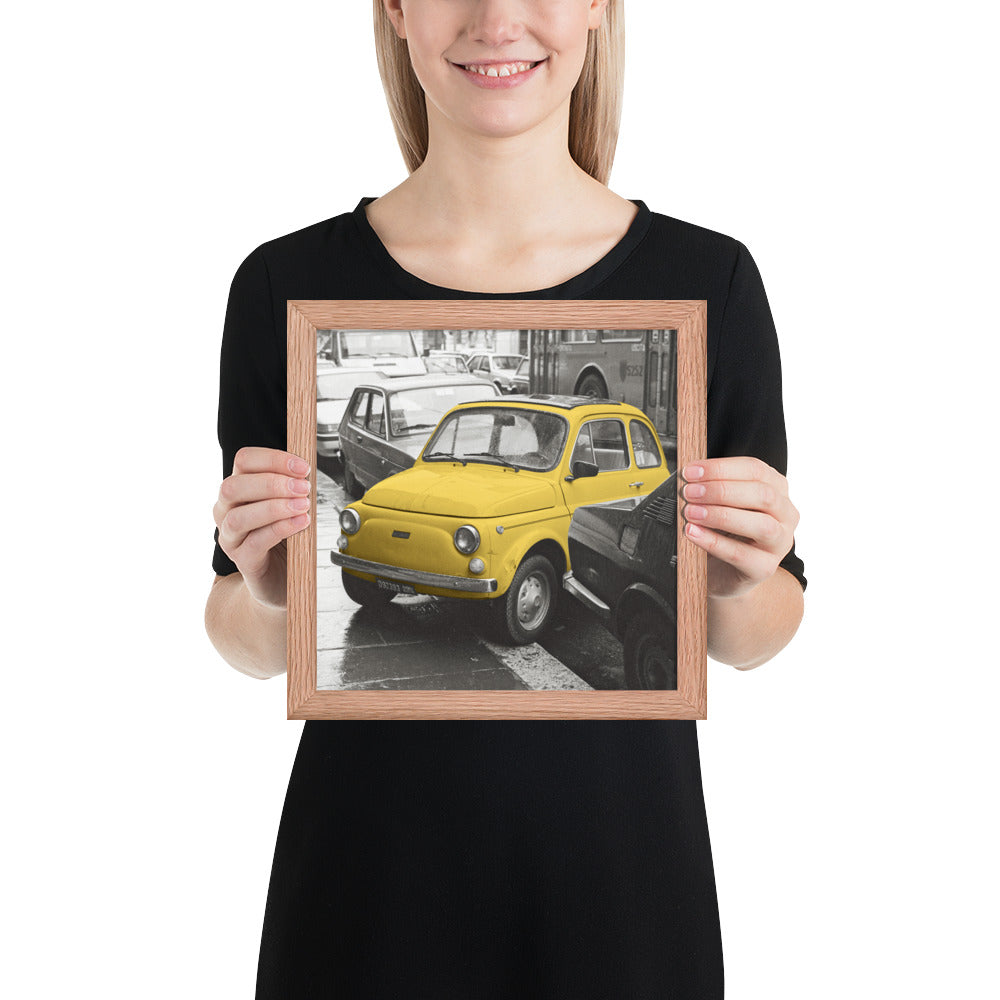 RF Framed photo paper poster “Cinquecento yellow”