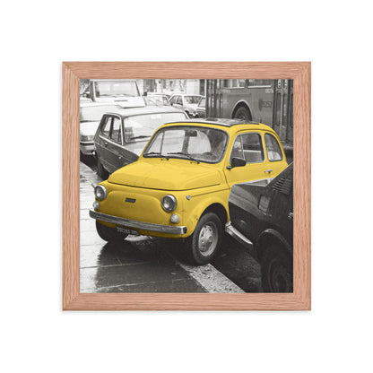 RF Framed photo paper poster “Cinquecento yellow”