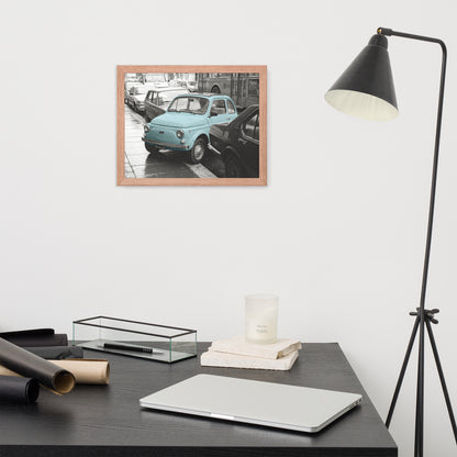 RF Framed photo paper poster “Cinquecento blue”