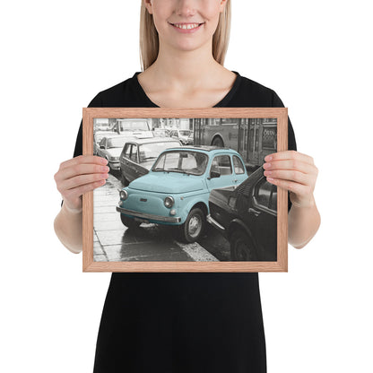 RF Framed photo paper poster “Cinquecento blue”