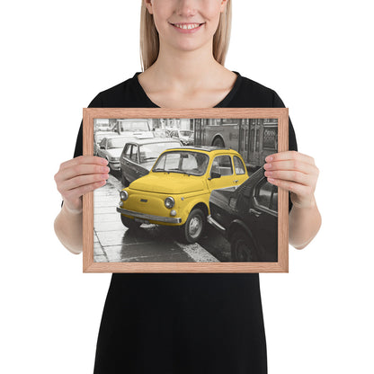 RF Framed photo paper poster “Cinquecento yellow”