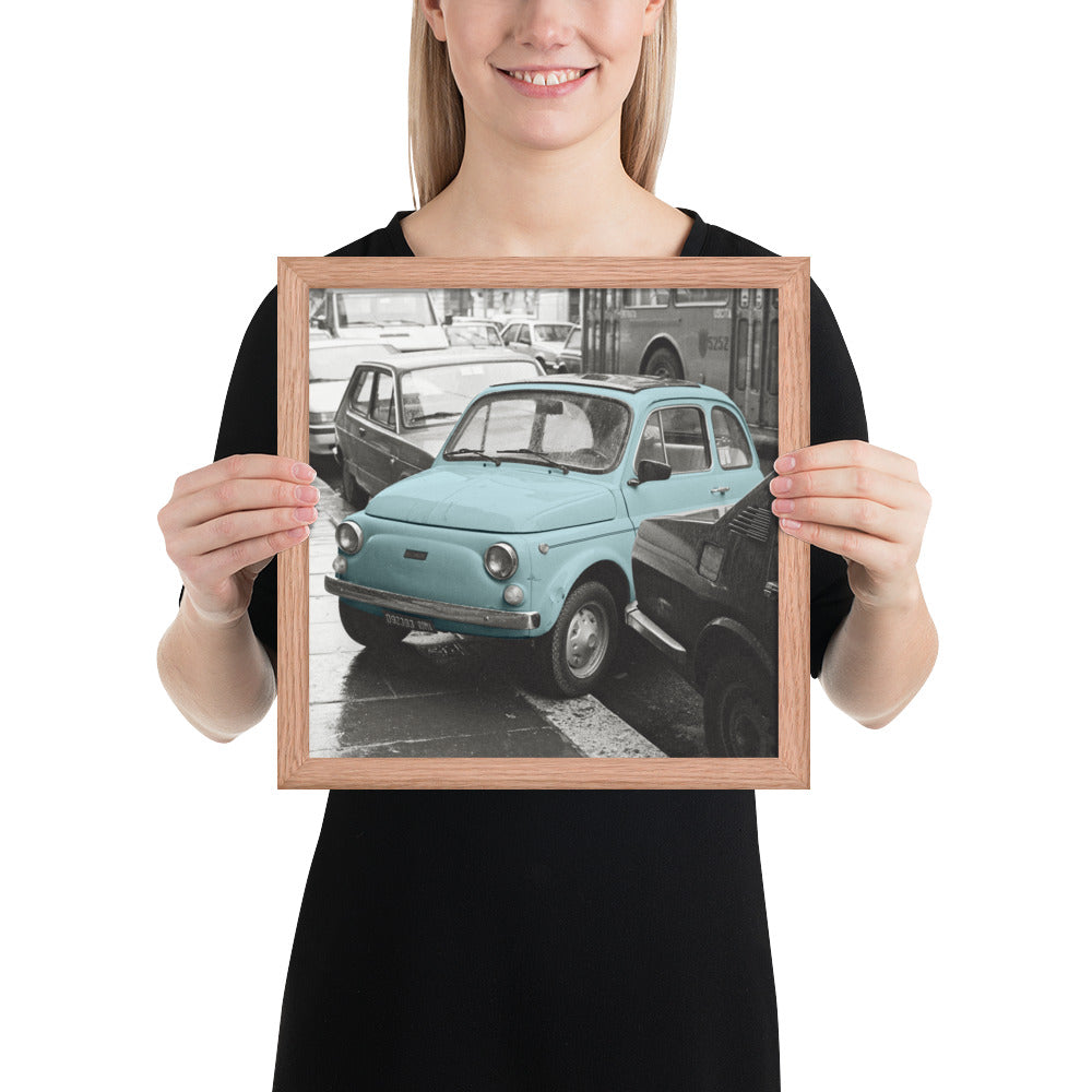 RF Framed photo paper poster “Cinquecento blue”