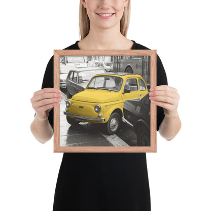 RF Framed photo paper poster “Cinquecento yellow”