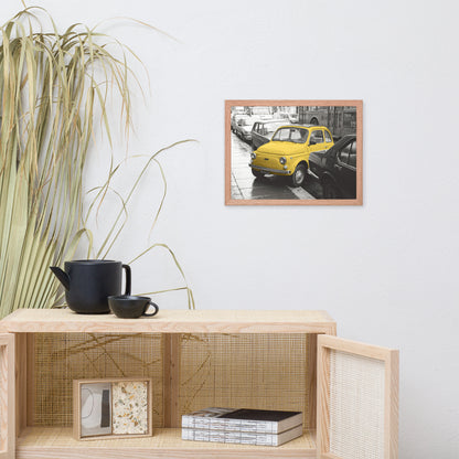 RF Framed photo paper poster “Cinquecento yellow”