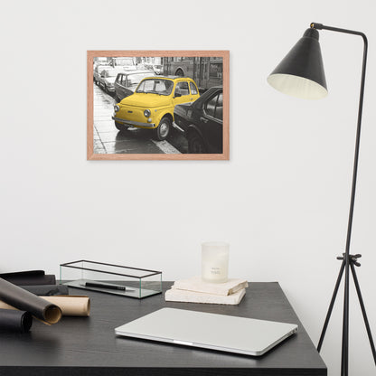 RF Framed photo paper poster “Cinquecento yellow”