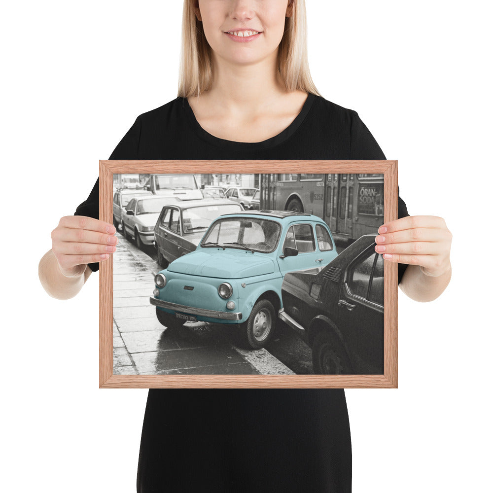 RF Framed photo paper poster “Cinquecento blue”